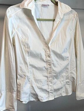 Georgiou Studio White Button Down Shirt Size 10